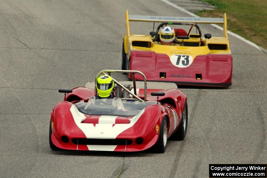 Robert Blain's Lola T-70 Mk. II and Fritz Seidel's Rawlson CR-11