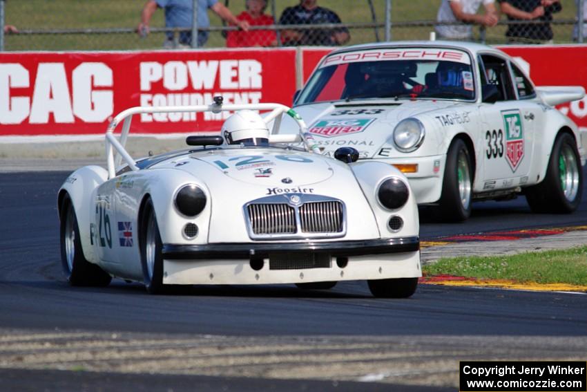 Kent Prather's MGA and David Stevoff's Porsche 911 Carrera