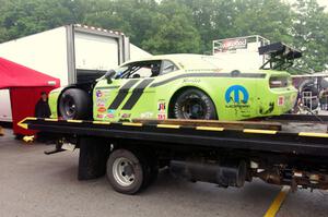 Joe Stevens' Dodge Challenger after the race.