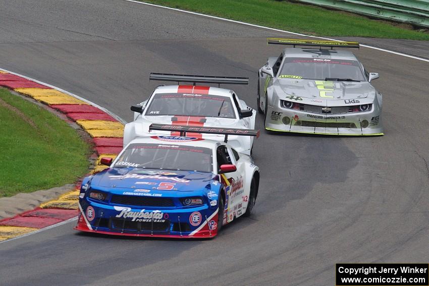 Lawrence Loshak's Ford Mustang, Tony Ave's Ford Mustang and Adam Andretti's Chevy Camaro