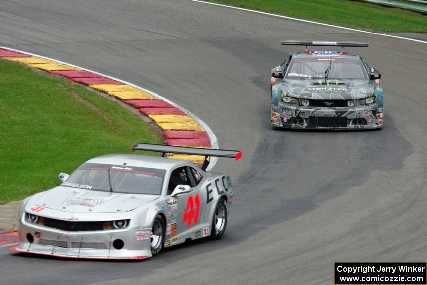 Dick Danielson's Chevy Camaro and Vaughn Gittin, Jr.'s Ford Mustang