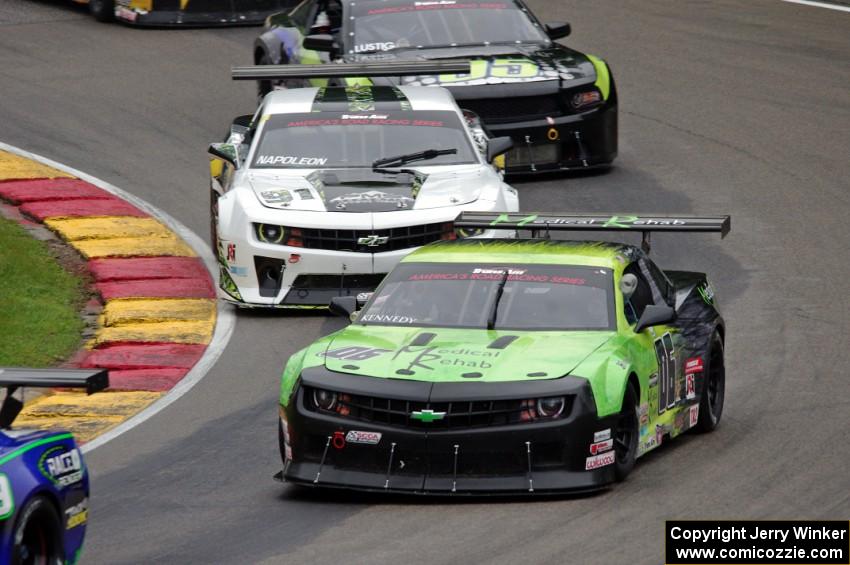 Jason Kennedy's Chevy Camaro, Joe Napoleon's Chevy Camaro and Steven Lustig's Ford Mustang