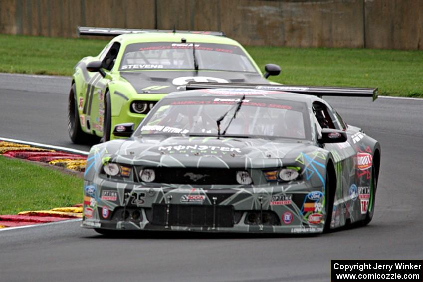 Vaughn Gittin, Jr.'s Ford Mustang and Joe Stevens' Dodge Challenger