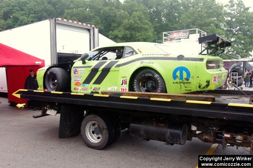 Joe Stevens' Dodge Challenger after the race.