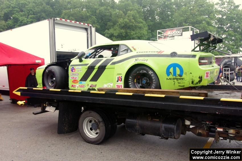 Joe Stevens' Dodge Challenger after the race.