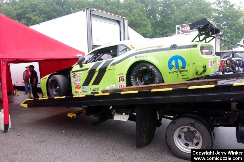 Joe Stevens' Dodge Challenger after the race.