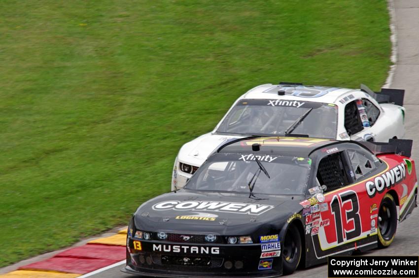 Tim Cowen's Ford Mustang and Joey Gase's Chevy Camaro