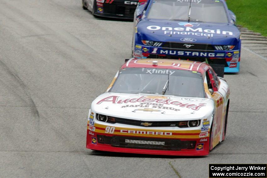 Andy Lally's Chevy Camaro and Elliott Sadler's Ford Mustang