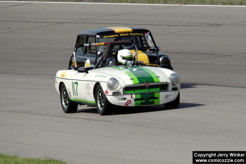 Steve Nichols' MGB and Greg Wold's Morris Mini-Cooper S