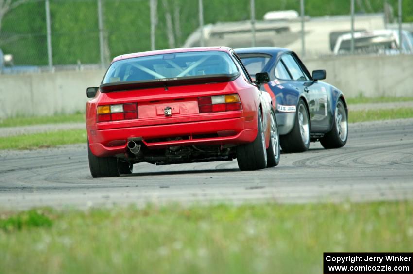 Matt Lawson's ITE-2 Porsche 944 Turbo chases Craig Stephens' ITE-1 Porsche 911