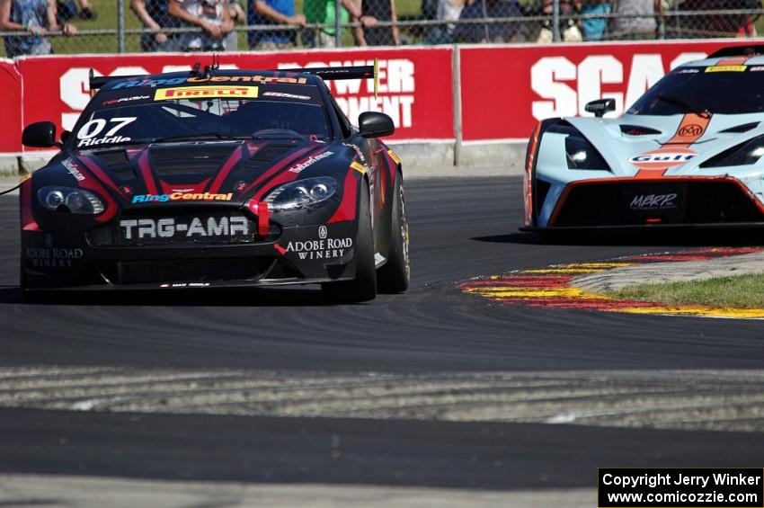 Max Riddle's Aston Martin Vantage GT4 and Anthony Mantella's KTM X-Bow GT4