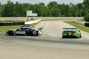 Justin Haley's Ford Mustang and Jordan Bernloehr's Chevy Camaro