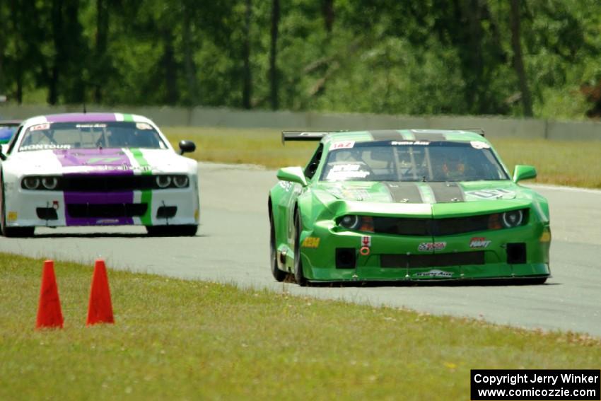 Jordan Bernloehr's Chevy Camaro and Louis­-Philippe Montour's Dodge Challenger