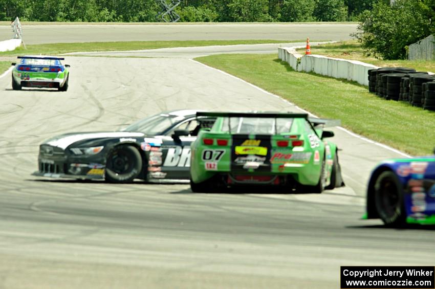 Jordan Bernloehr's Chevy Camaro collides with Justin Haley's Ford Mustang