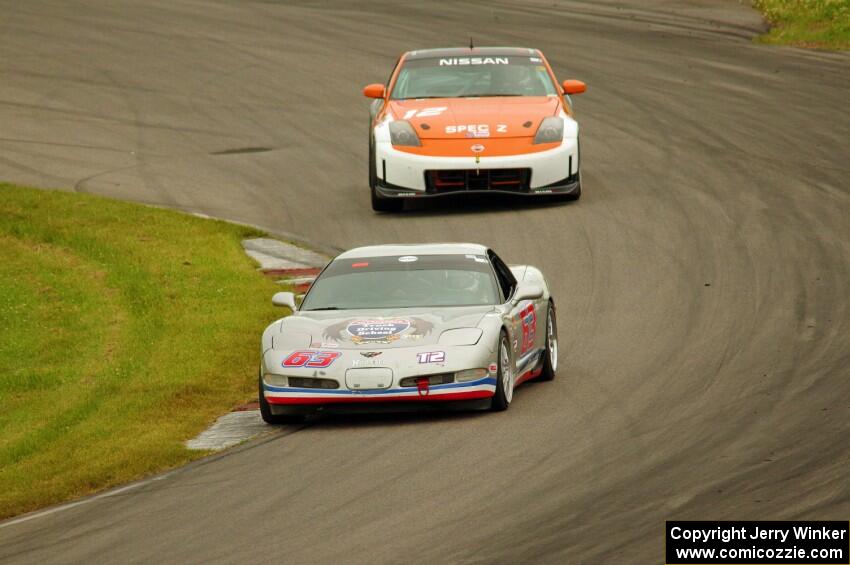 Darrell Peterson's T2 Chevy Corvette and James Berlin's T3 Nissan 350Z