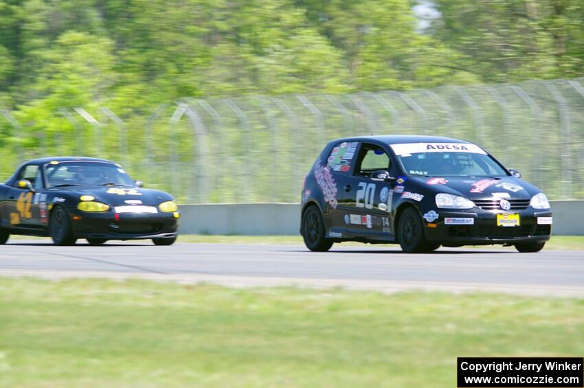 Tom Daly's STU VW Rabbit and Greg Youngdahl's Spec Miata Mazda Miata