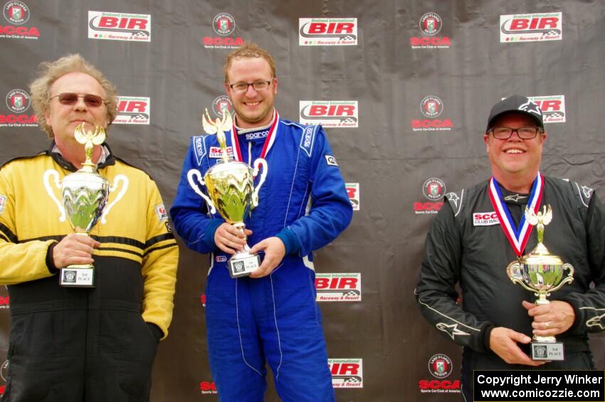 Spec Miata - Tire Rule podium) 1. Gordon Kuhnley, 2. Greg Youngdahl, 3. Rick Buan