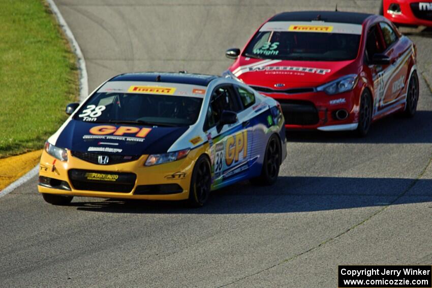 Samantha Tan's Honda Civic Si and Kris Wright's Kia Forte Koup