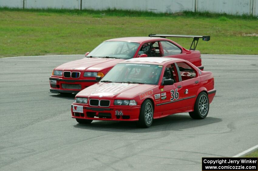 Ambitious But Rubbish Racing BMW 325 and In the Red 1 BMW M3