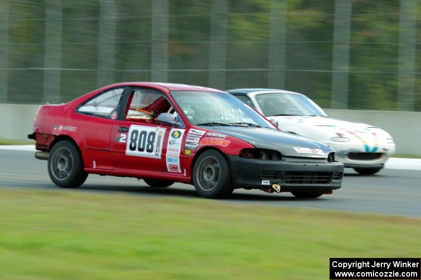 Fujin Racing Honda Civic passes Gensoku Mazda Miata