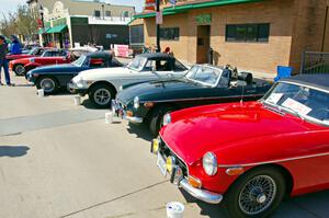 Three MGBs and an MG Midget