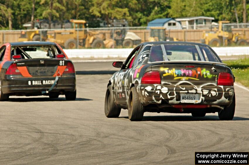 Gangsters of Love Dodge Neon chases 8 Ball Racing Honda Civic