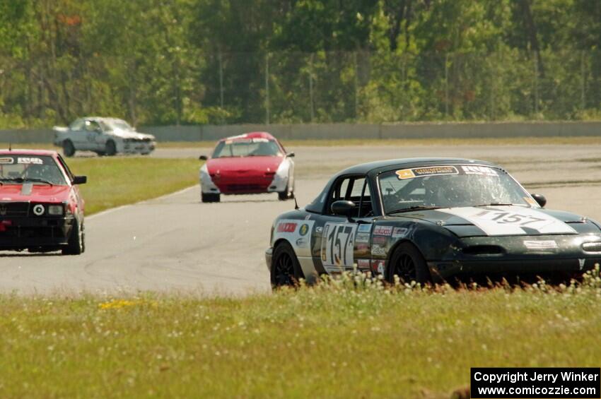 Transcendental Racing Mazda Miata, Dead Pedal Racing Maserati Biturbo and SoDak PetrolHeads Mazda RX-7