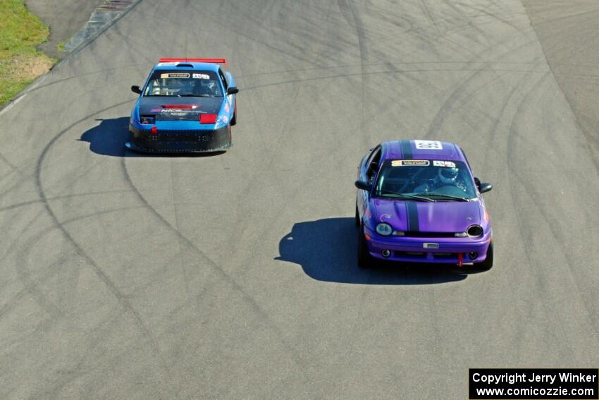Plum Crazy Plymouth Neon and Sons of Irony Motorsports Nissan 240SX