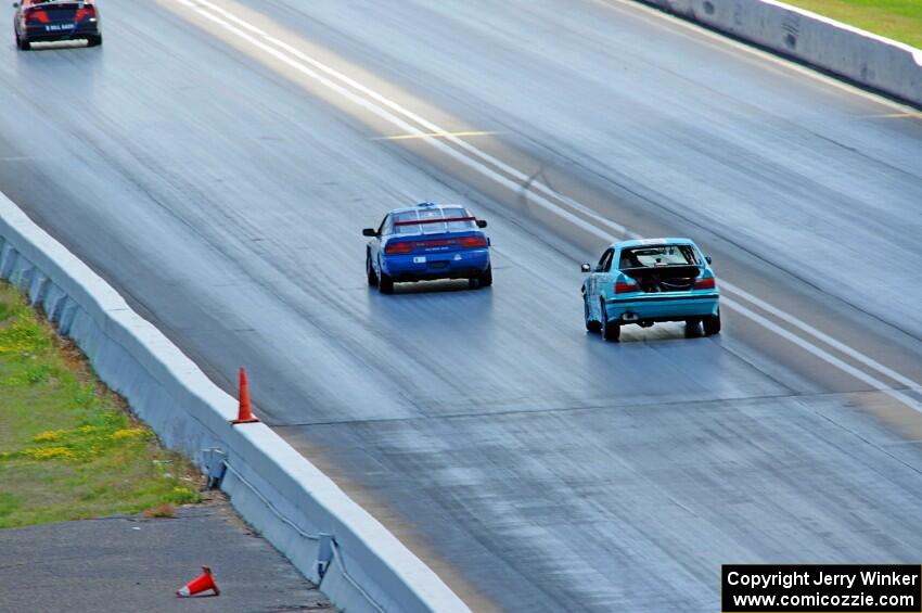 Sons of Irony Motorsports Nissan 240SX and Agent P's Aqua Velvet 3-Series BMW 325