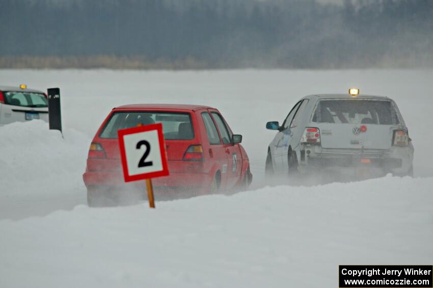 John Kochevar's VW Golf and Mark Knepper's VW GTI