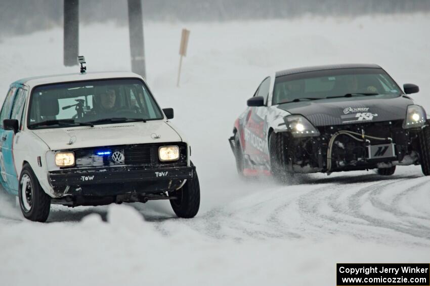 Brad Johnson's VW Rabbit and Brent ???'s Nissan 350Z