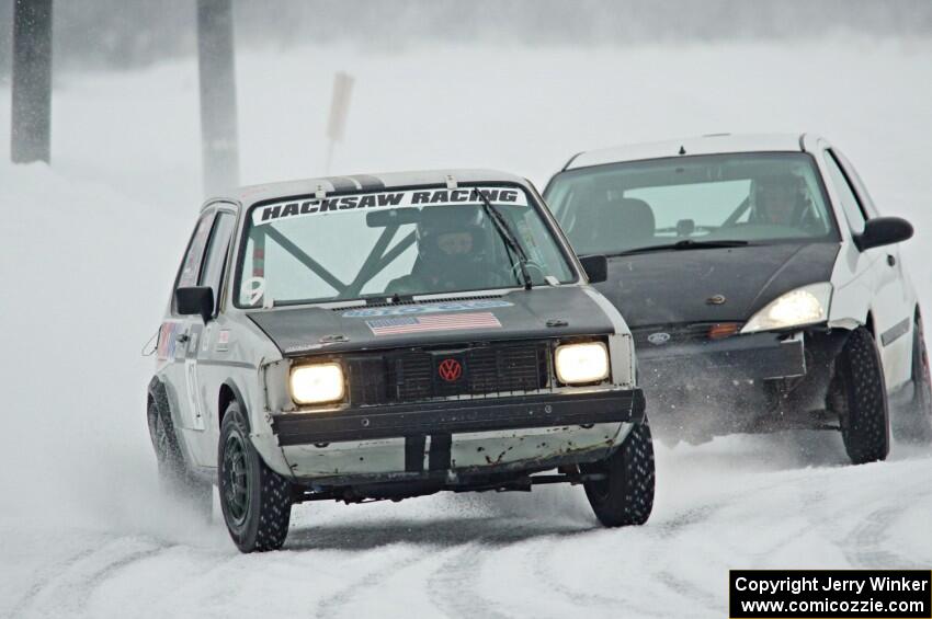 Matt Bjorge's VW Rabbit and Matt Coatsworth / Don Coatsworth Ford Focus ZX3