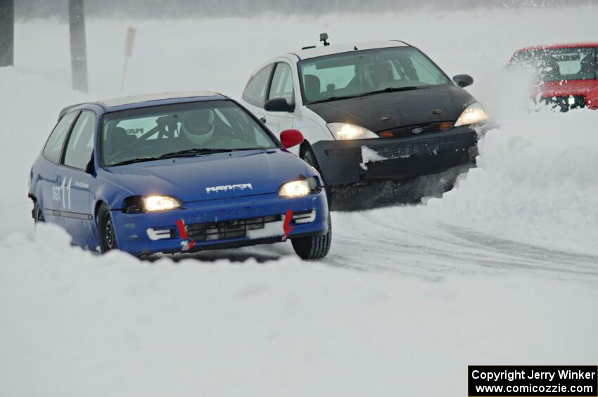 Mark Utecht's Honda Civic and Matt Coatsworth / Don Coatsworth Ford Focus ZX3