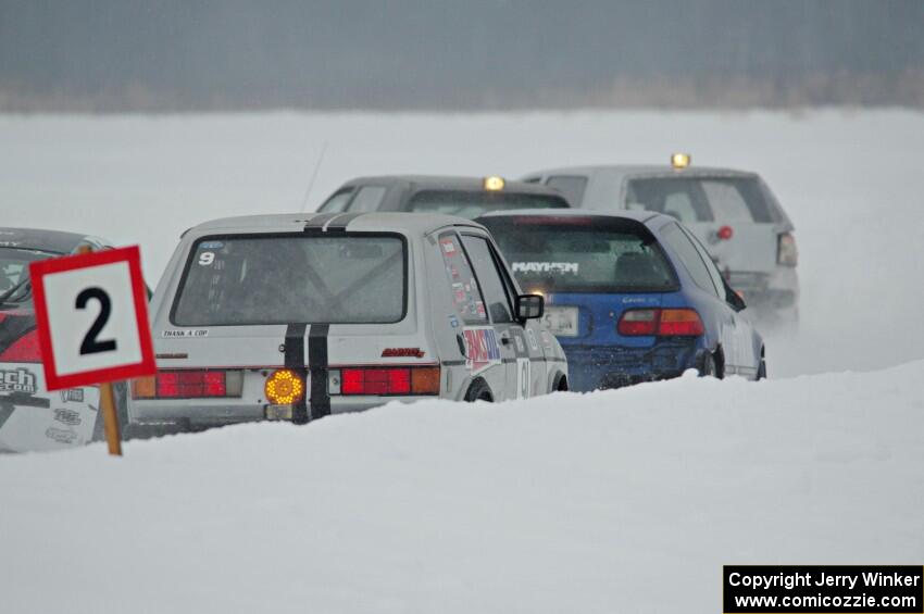 Mark Utecht's Honda Civic and Matt Bjorge's VW Rabbit