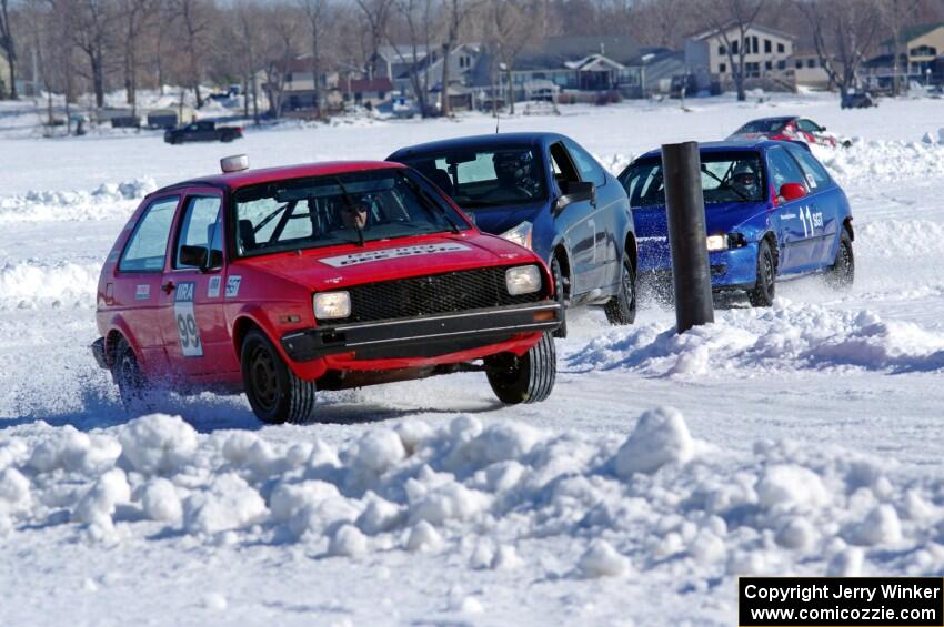 , Russ Lupinek's Ford Focus and Frank Giegler / Mark Utecht Honda Civic