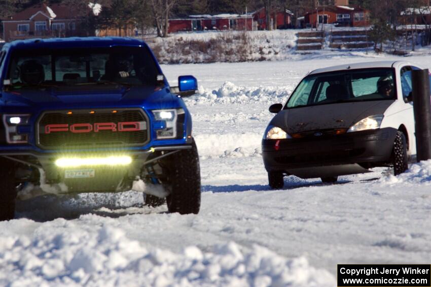 Josh Schumacher's Ford Raptor and Matt Coatsworth / Don Coatsworth Ford Focus ZX3