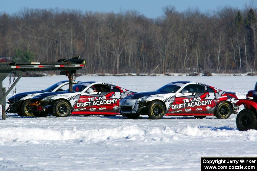 The Texas Drift Academy's Nissan 350Zs.