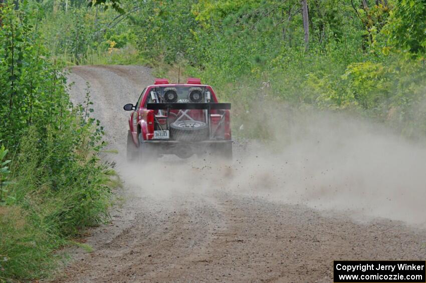 Jim Cox / Scott Parrott Chevy S-10 at a sharp left on SS3, Steamboat I.