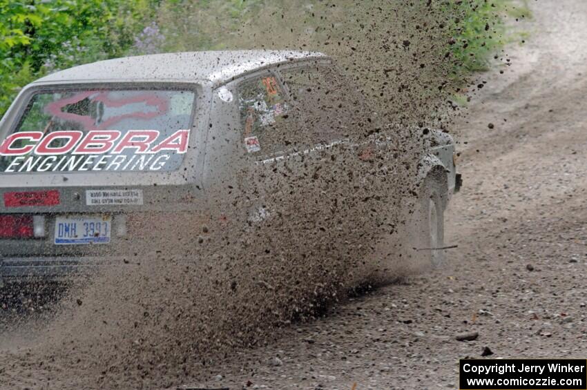 Adam VanDamme / Jake Carlson VW Rabbit at a sharp left on SS3, Steamboat I.