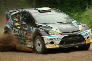 Barry McKenna / Leon Jordan Ford Fiesta at a sharp left on SS6, Steamboat II.