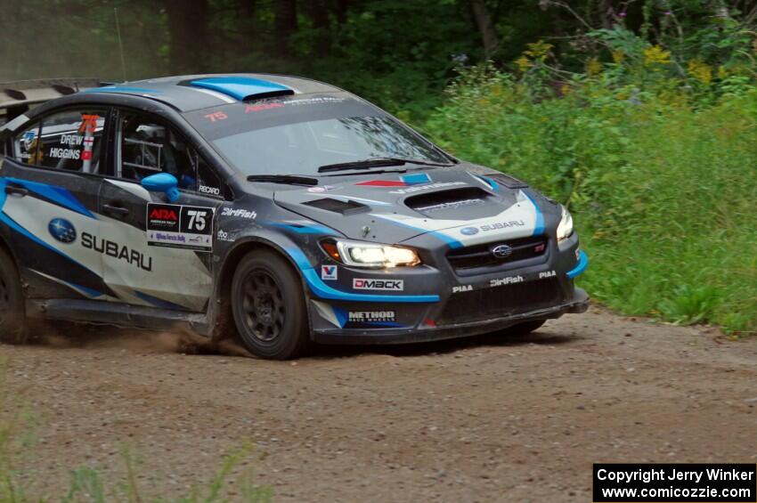 David Higgins / Craig Drew Subaru WRX STi at a sharp left on SS6, Steamboat II.