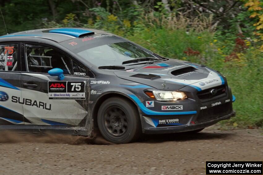 David Higgins / Craig Drew Subaru WRX STi at a sharp left on SS6, Steamboat II.