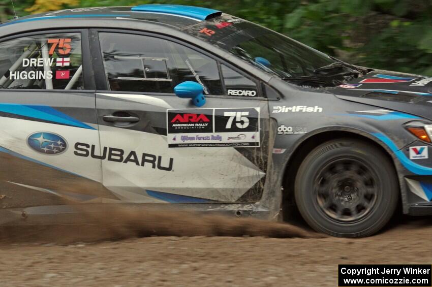 David Higgins / Craig Drew Subaru WRX STi at a sharp left on SS6, Steamboat II.