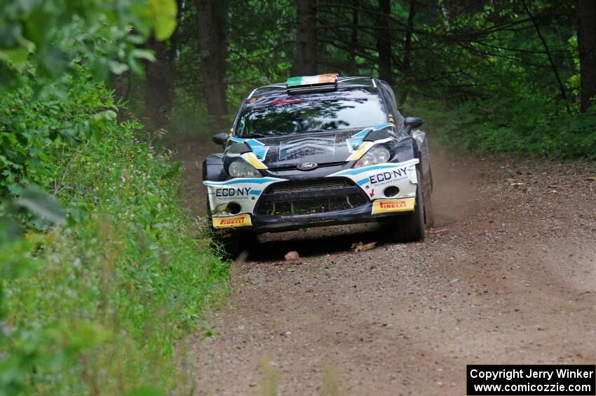 Barry McKenna / Leon Jordan Ford Fiesta at a sharp left on SS6, Steamboat II.