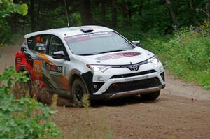 Ryan Millen / Rhianon Gelsomino Toyota RAV4 SE at a sharp left on SS6, Steamboat II.