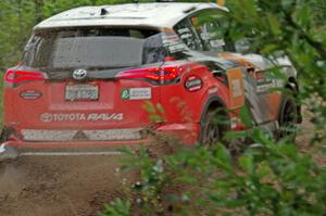 Ryan Millen / Rhianon Gelsomino Toyota RAV4 SE at a sharp left on SS6, Steamboat II.