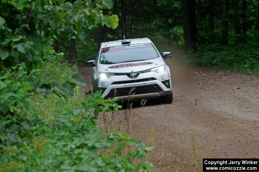 Ryan Millen / Rhianon Gelsomino Toyota RAV4 SE at a sharp left on SS6, Steamboat II.