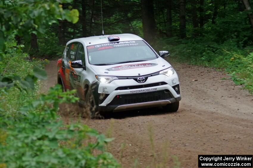 Ryan Millen / Rhianon Gelsomino Toyota RAV4 SE at a sharp left on SS6, Steamboat II.