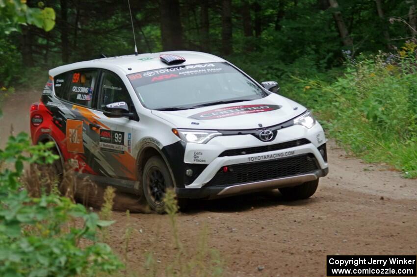 Ryan Millen / Rhianon Gelsomino Toyota RAV4 SE at a sharp left on SS6, Steamboat II.