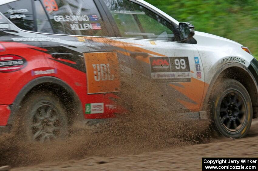 Ryan Millen / Rhianon Gelsomino Toyota RAV4 SE at a sharp left on SS6, Steamboat II.